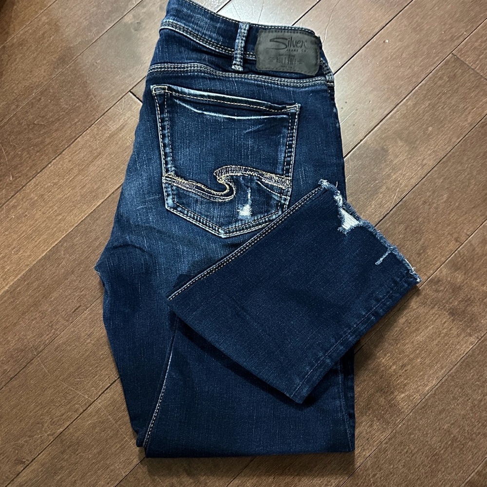 Sz 30/27🇨🇦⭐️Silver Kenni Jeans Dark Blue Distressed Skinny Jeans. New condition.